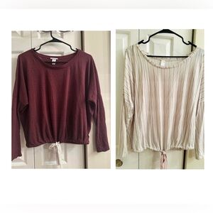 $195 Bundle of Eberjey Heather Slouchy Drawstring Lounge Tee. Size S